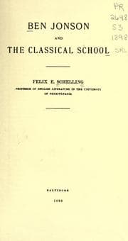 Cover of Ben Jonson and the classical school