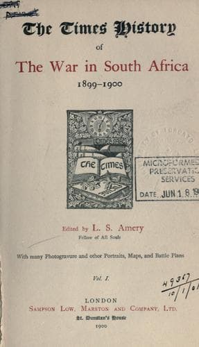 Cover of Times History of the War in South Africa, 1899-1902; Volume 7