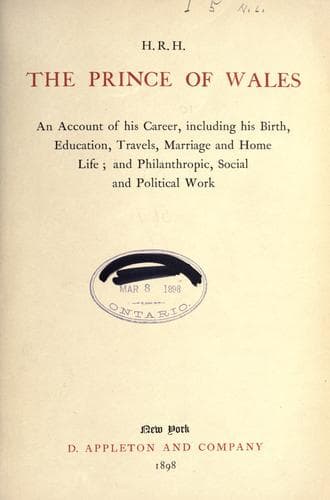 Cover of H. R. H., the Prince of Wales