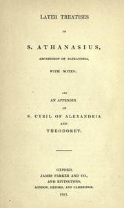 Cover of Later treatises of S. Athanasius, Archbishop of Alexandria