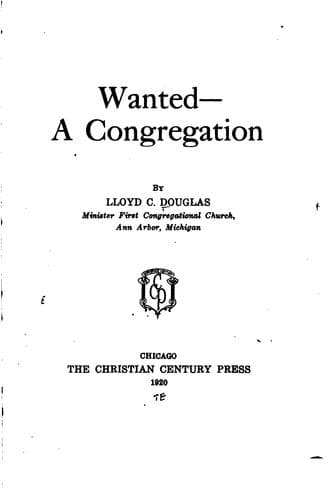 Cover of Wanted - a congregation