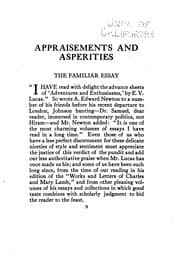 Cover of Appraisements and asperities as to some contemporary writers