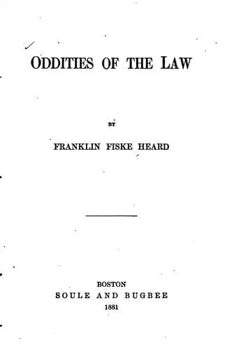 Cover of Oddities of the law
