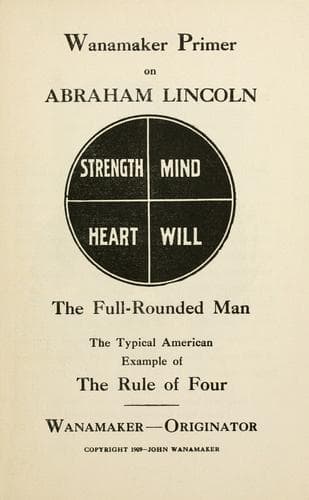 Cover of Wanamaker primer on Abraham Lincoln