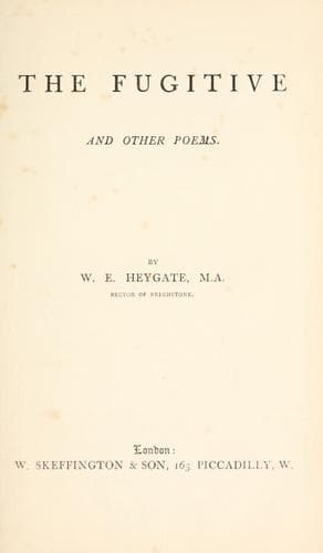 Cover of The fugitive, and other poems.