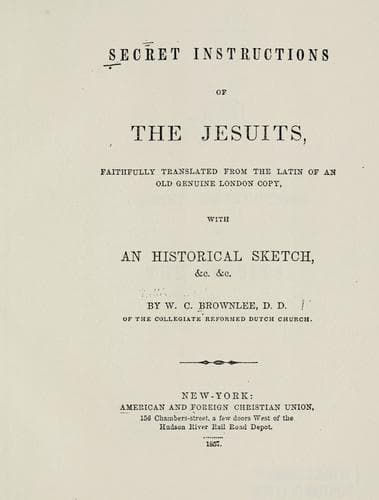 Cover of Secret instructions of the Jesuits