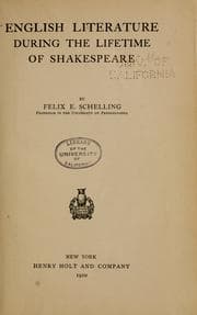 Cover of English literature during the lifetime of Shakespeare