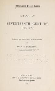 Cover of A book of seventeenth century lyrics