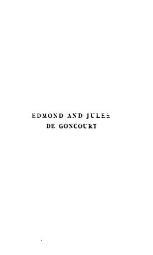 Cover of Edmond and Jules de Goncourt