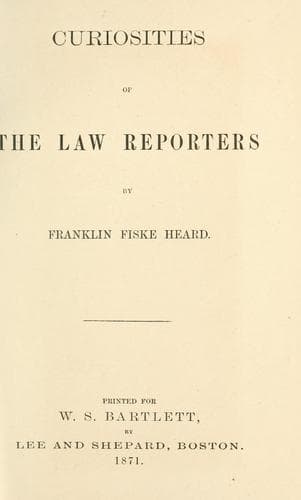 Cover of Curiosities of the law reporters