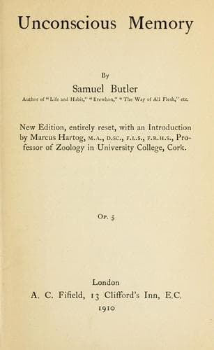 Cover of Unconscious memory