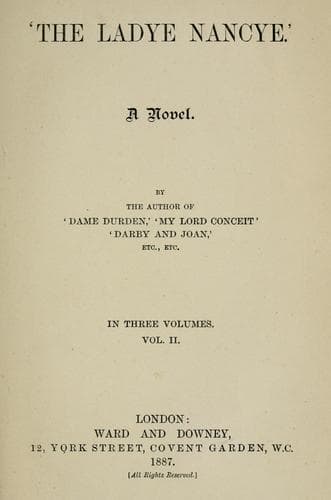 Cover of "The Ladye Nancye"