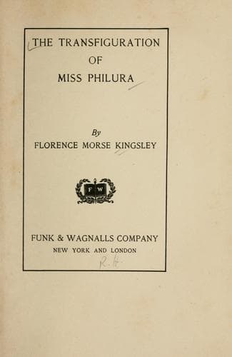 Cover of The transfiguration of Miss Philura
