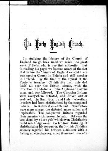 Cover of The early English church