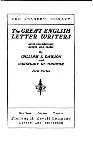 Cover of The great English letter writers