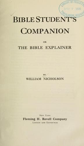 Cover of Bible student's companion