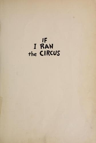Cover of If I Ran the Circus