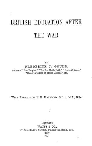 Cover of British education after the war