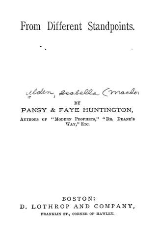 Cover of From different standpoints
