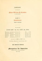 Cover of Library of the late Major William H. Lambert of Philadelphia