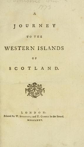 Cover of A Journey to the Western Islands of Scotland