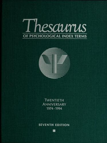 Cover of Thesaurus of Psychological Index Terms