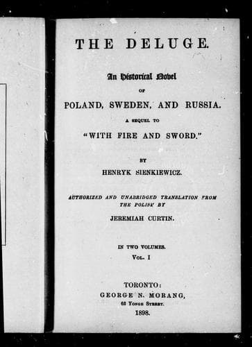Cover of the deluge an historical novel of poland, sweden, and russia a sequel to with fire and sword