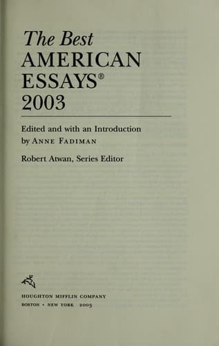 Cover of The Best American Essays 2003 (The Best American Series)