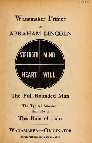 Cover of Wanamaker primer on Abraham Lincoln