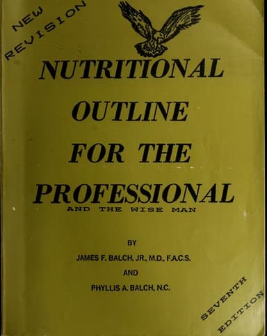 Cover of Nutritional outline for the professional