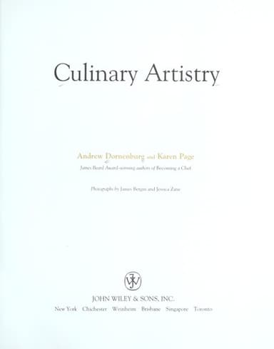Cover of Culinary Artistry