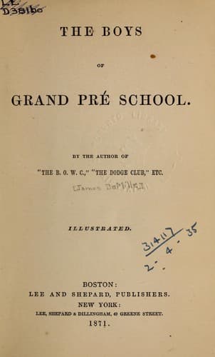 Cover of The boys of Grand Pré school