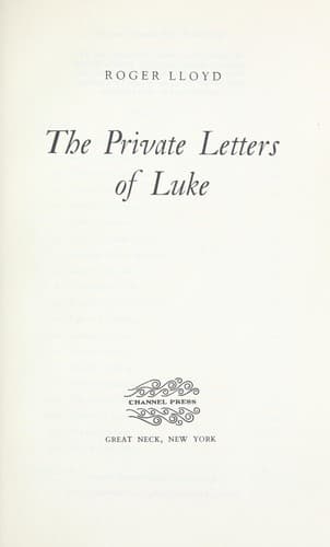 Cover of The private letters of Luke