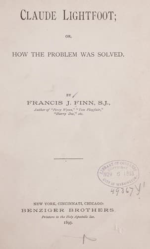 Cover of Claude Lightfoot; or, How the problem was solved.