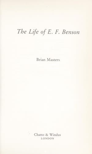 Cover of The life of E. F. Benson