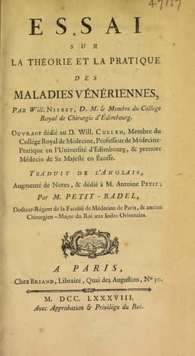 Cover of Essai sur la th©♭orie et la pratique des maladies v©♭n©♭riennes ...