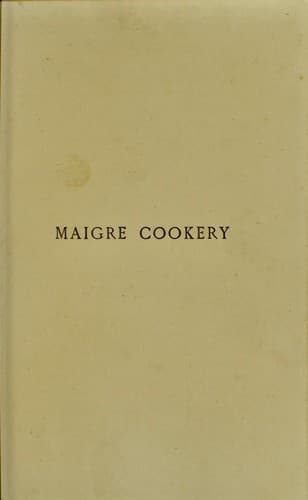 Cover of Maigre Cookery