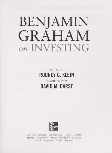 Cover of Benjamin Graham on investing