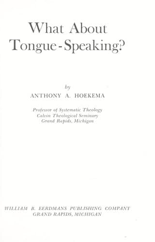 Cover of What about tongue-speaking?