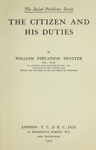 Cover of The citizen and his duties