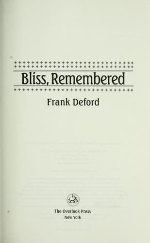 Cover of Bliss, remembered