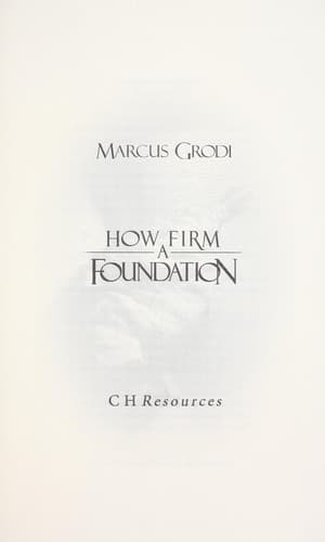 Cover of How Firm a Foundation