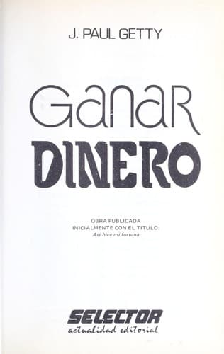 Cover of Ganar Dinero