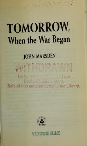 Cover of Tomorrow, when the war began