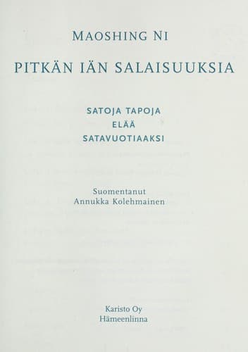 Cover of Pitka n ia n salaisuuksia