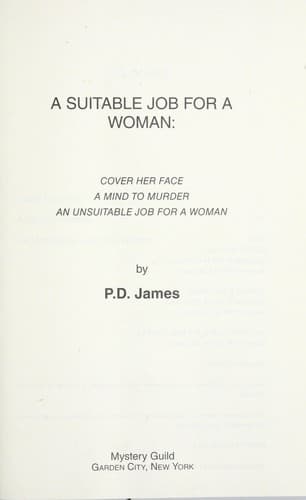 Cover of A suitable job for a woman