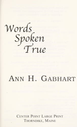 Cover of Words spoken true