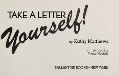Cover of Take a letter yourself!