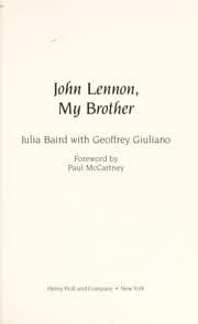Cover of John Lennon, my brother