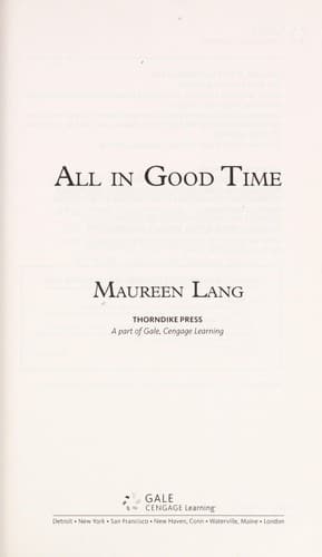 Cover of All in Good Time